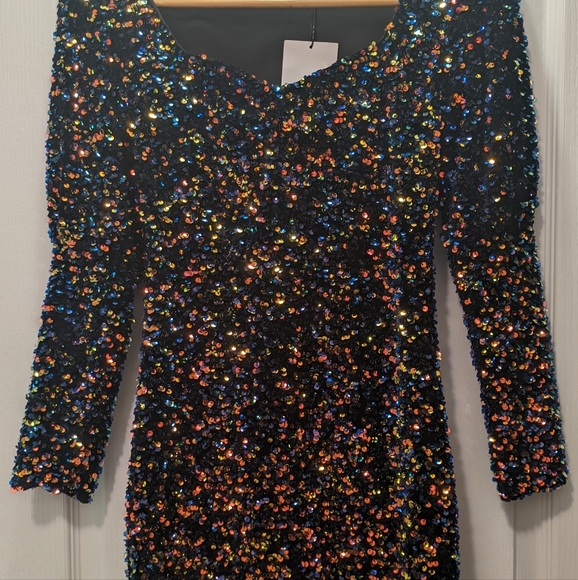 BNWT Zara Sequins and Velvet mini dress - Picture 2 of 8